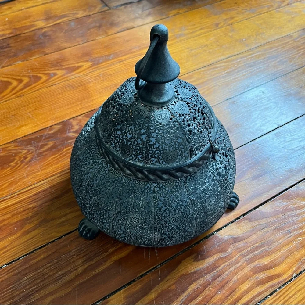 Antique-Style Metal Lantern - Picture 2 of 6